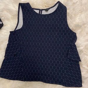 ✨ Ann Taylor Ruffled Peplum Sleeveless Blouse